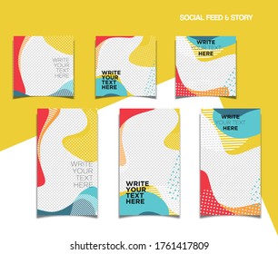 modern and colour frame for social feed and story