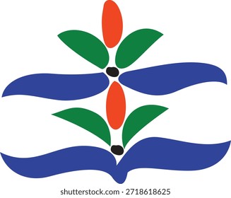 Logotipo de diseño de Vector completo de color moderno con Imagen de geometría de arte abstracto central. 