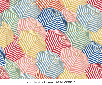 Modern Colourful beach umbrellas summer seamless pattern vector ,Design for fashion , fabric, textile, wallpaper , wrapping and all prints 