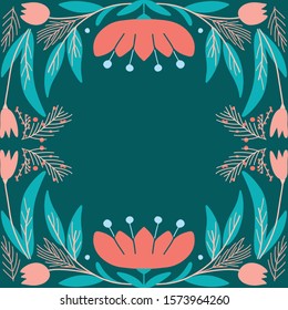 Modern colourful  card  or invitation, poster art floral deco style vector