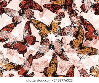 Modern Colourful Flying Buttefly  Seamless pattern vector Illustration ,Design for fashion , fabric, textile, wallpaper , wrapping and all prints 