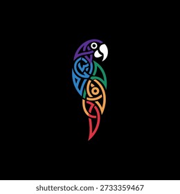 Moderno colorido papagaio emblema vetor arte