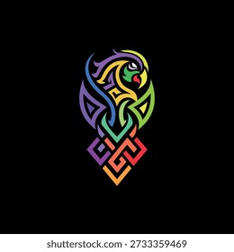 Moderno colorido papagaio emblema vetor arte
