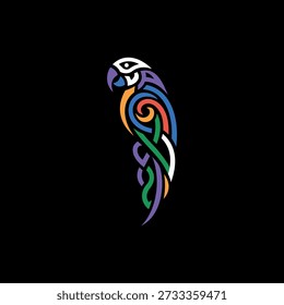 Moderno colorido papagaio emblema vetor arte