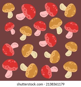 Modern colourful seamless geometric pattern with mushroom background. Abstract vector for wallpaper, wrapping paper, home decor and fashion fabrics