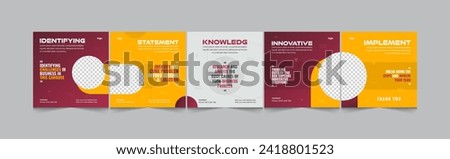 modern and colourful social media carousel for business mentor, Instagram square carousel design for business and marketing coach, EPS 10 vector illustration.
