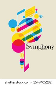 Modern and colourful symphony orchestra template. Vector Illustration.