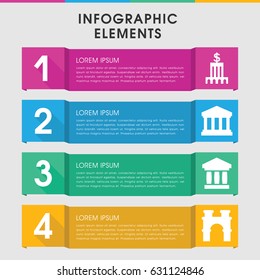 Modern column infographic template. infographic design with column icons includes arch, court building. can be used for presentation, diagram, annual report, web design.