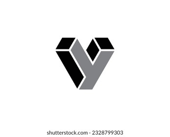 modern combination monogram letters YV or VY logo design 