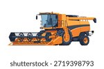 Modern combine harvester machine efficiently harvesting and processing crops with its advanced agricultural technology and equipment.