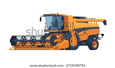 Modern combine harvester machine efficiently harvesting and processing crops with its advanced agricultural technology and equipment.