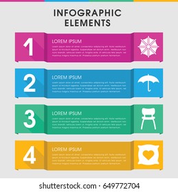 Modern comfort infographic template. infographic design with comfort icons includes pillow with heart on it. can be used for presentation, diagram, annual report, web design.