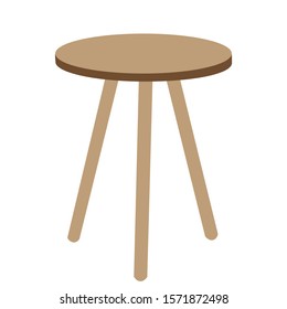 Modern comfortable table stool isolated on a white background. Illustration for a furniture store. Vector illustration in a flat style.
