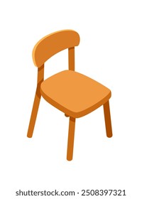 Modern comfortable wooden armchair. Isometric style. Vector illustration isolated on white background