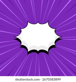 Fondo de cómic moderno púrpura y burbuja de discurso .radial.Vector EPS 10