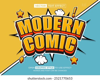 modern comic editable text, font effect, 3d text for title