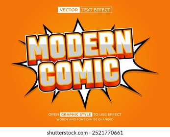 modern comic editable text, font effect, 3d text for title