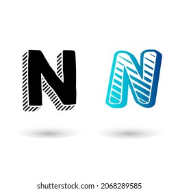 Moderna letra cómica N diseño