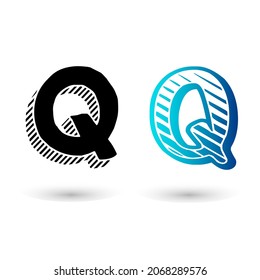Modern Comic Letter Q Design