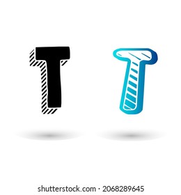 Modern Comic Letter T Design