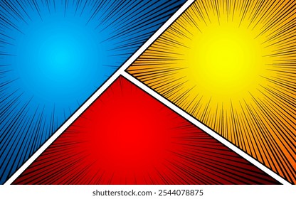 modelo de design de fundo de quadro de página de quadrinhos modernos
