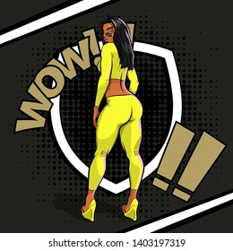 Modern comics brochure with Painted sexy girl. Music Party poster Template & nice Comic lady, Dance Party Flyer & beautiful Cartoon woman. Night Party Club sound Banner Poster. Electro event design