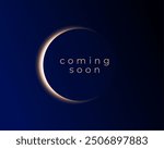 modern coming soon arrival sunrise dark background design vector