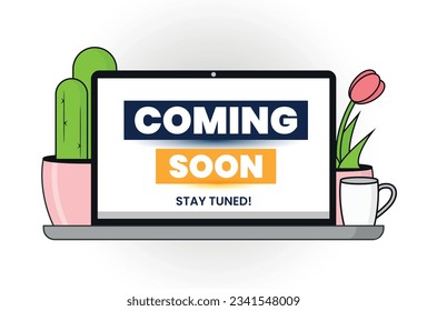 modern coming soon poster with stay tuned message