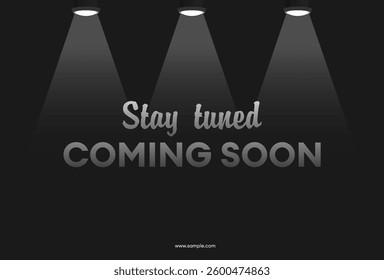 modern coming soon poster with stay tuned message