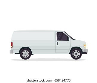 White Van Side View Stock Illustration 351087491