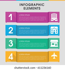 Modern commercial infographic template. infographic design with commercial icons includes business center. can be used for presentation, diagram, annual report, web design. 