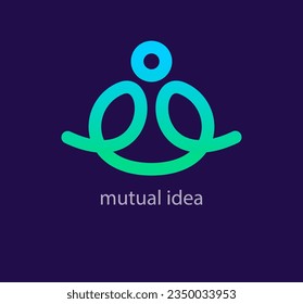 Modern common sense-idea logo. Unique color transitions. Social connection, support and collaboration logo template. vector.