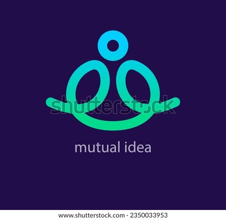 Modern common sense-idea logo. Unique color transitions. Social connection, support and collaboration logo template. vector.