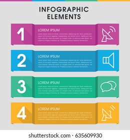 Modern communicate infographic template. infographic design with communicate icons includes chat, megaphone. can be used for presentation, diagram, annual report, web design.