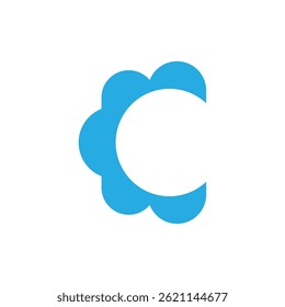 Modern and communication Cloud Letter of C Logo Design