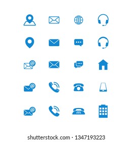 Modern communication contact us set icons design 