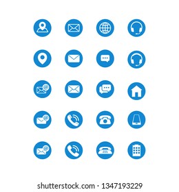 Modern communication contact us set icons design  