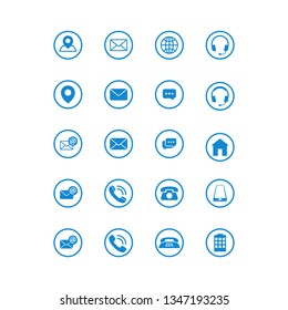 Modern communication contact us set icons design  