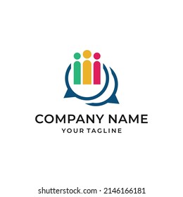 Modern Communication Group Chat Logo Design