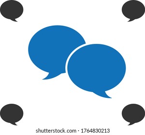 Icono de comunicación moderna versión azul vectorial