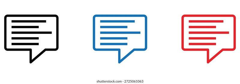 Ícones de comunicação modernos que representam mensagens de bate-papo e diálogo em cores vibrantes