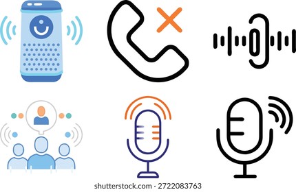 Modern Communication Icons Set for Messaging, Chat, Email, Social Media, Customer Support and Digital Interaction Design