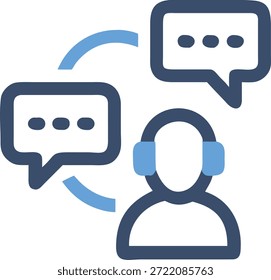 Modern Communication Icons Set for Messaging, Chat, Email, Social Media, Customer Support and Digital Interaction Design