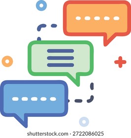 Modern Communication Icons Set for Messaging, Chat, Email, Social Media, Customer Support and Digital Interaction Design