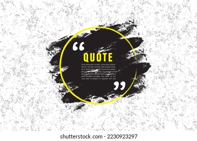 Modern communication quote frame on white with abstract yellow and black brush stroke
