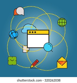Plan de comunicación moderno. Concepto de diseño plano