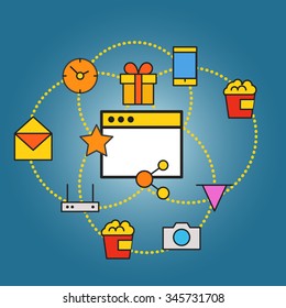 Modern communication scheme. Flat design concept