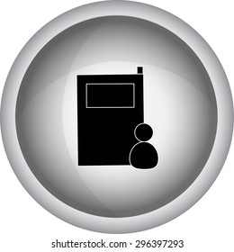 Modern communication signs and icons in Flat Design with on dark background. Vector illustration