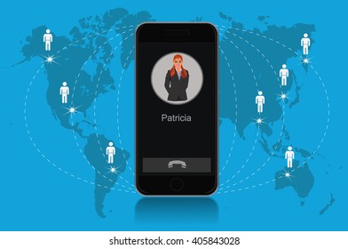 Modern communication technology mobile phone, vector illustration 