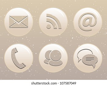 Modern communication web icons on grunge background. Vector illustration